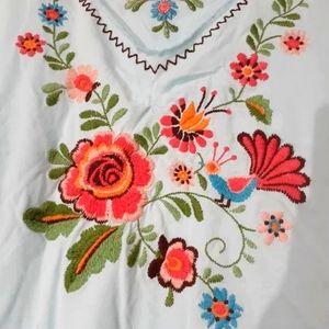 Embroidered long sleeve top